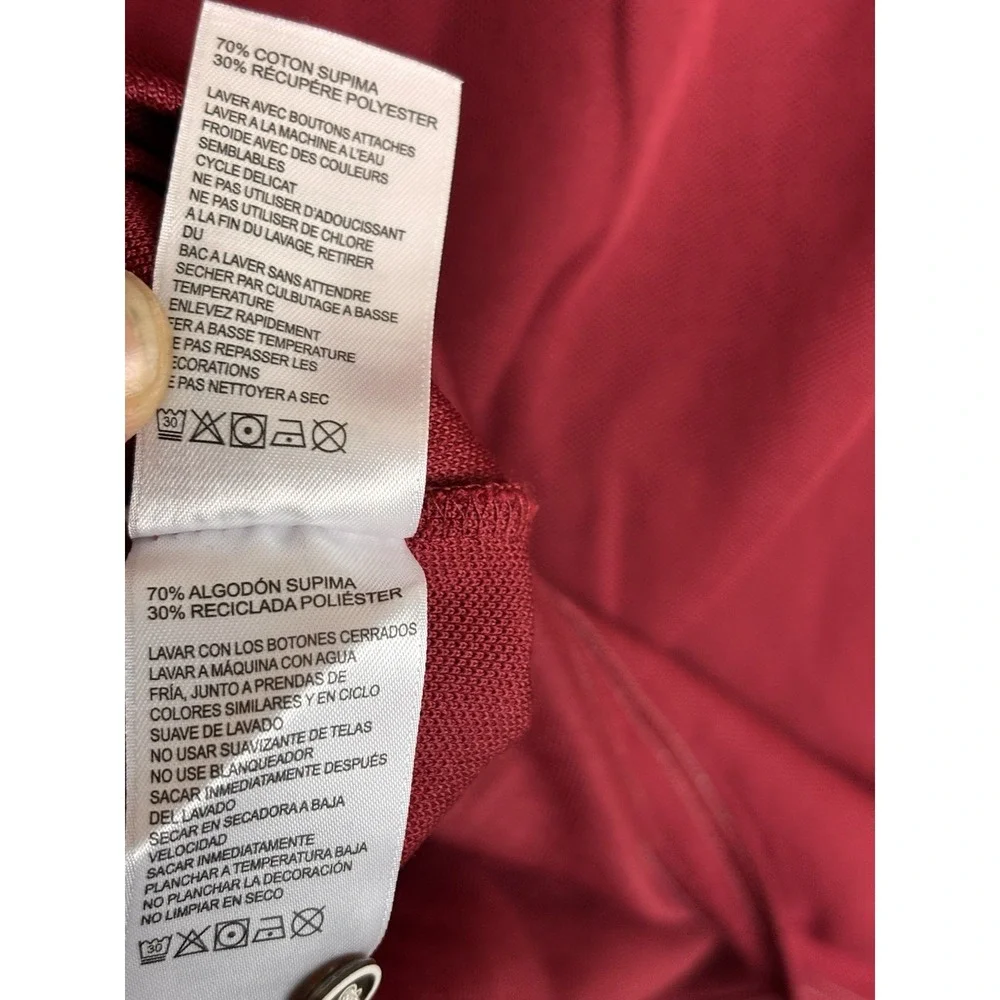 Tommy Bahama Mens Polo Shirt LG Red Solid Short Sleeve Pima Cotton Blend